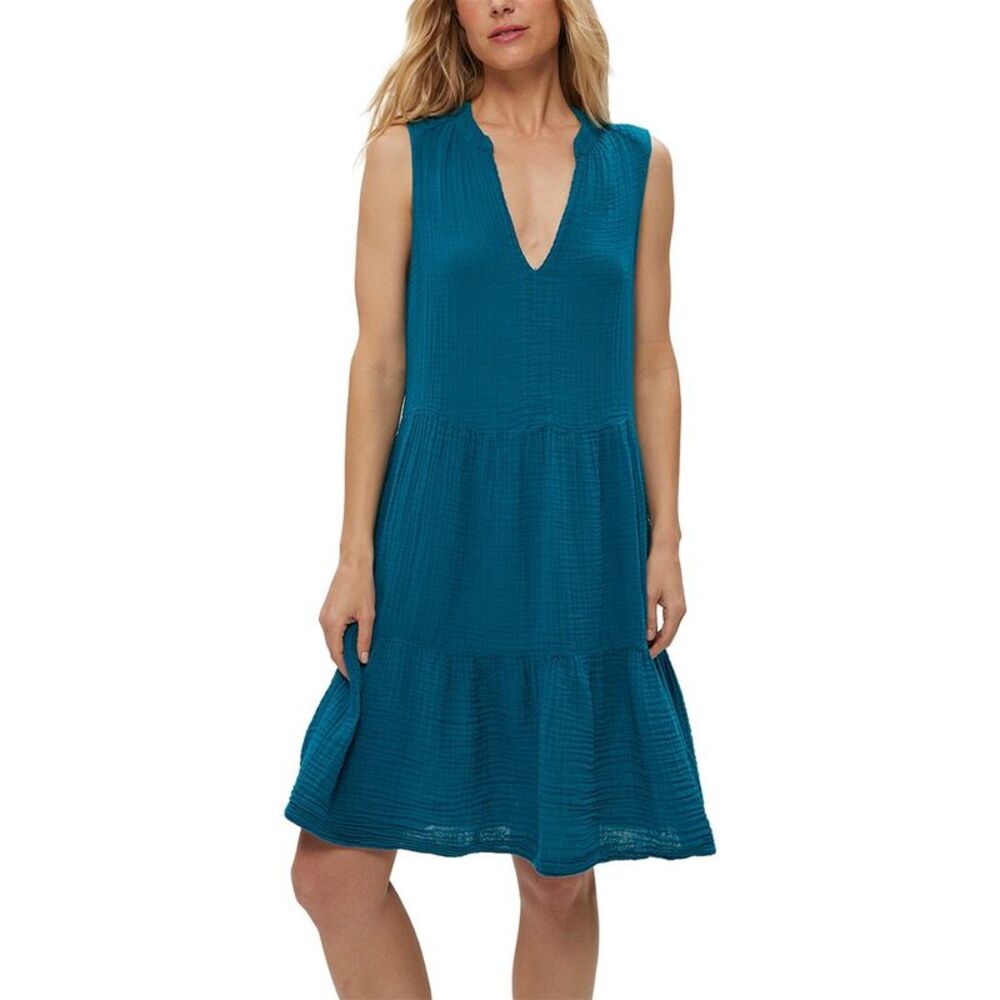 Michael Stars Womens Daisy Fitted Dress, Blue